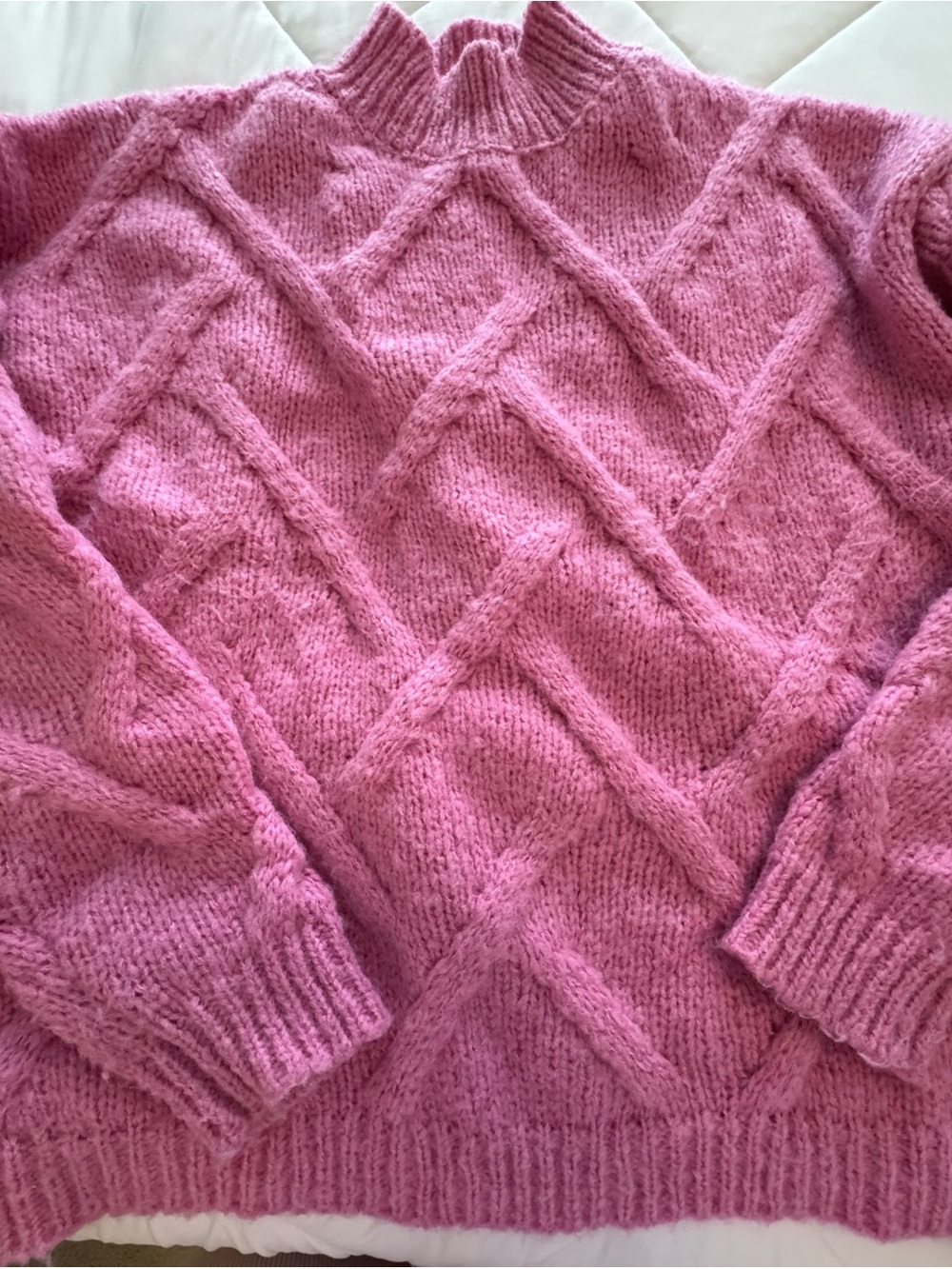 Vici Pink Cable Knit Turtleneck Sweater